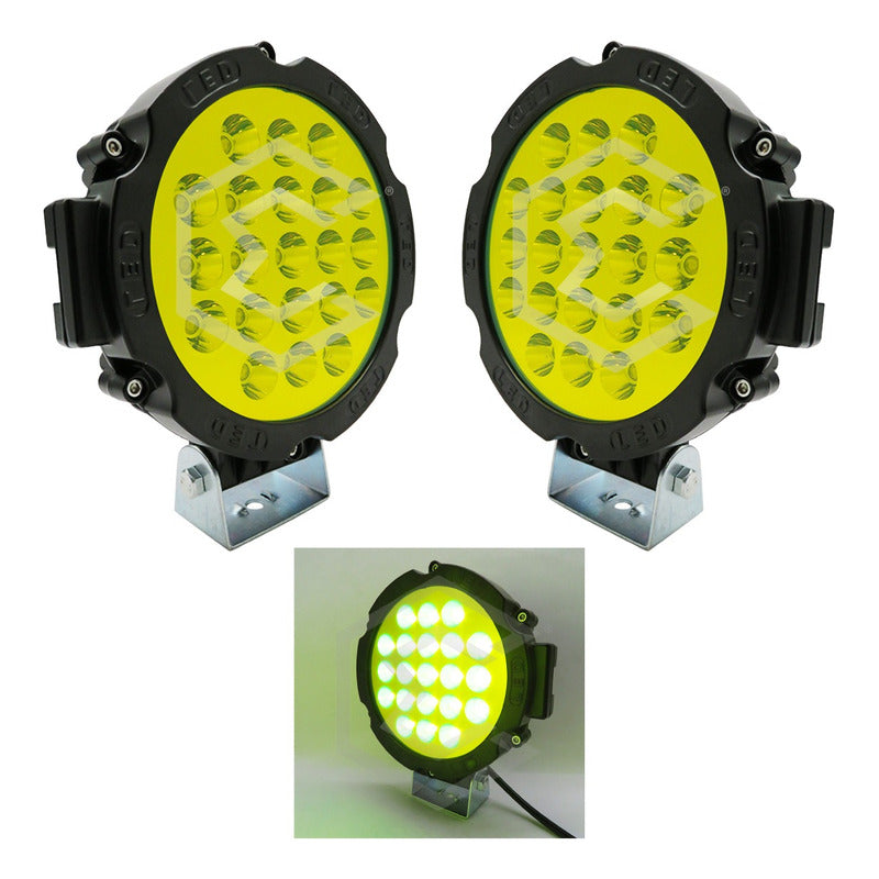 Faro Cree Redondo Universal 21 Led Blanco/ambar Fijo 7'' 24v