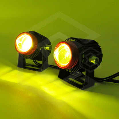 Faros De Lupa Bicolor  10-60v 20w Ventilador 5 Funciones Ambos Lados