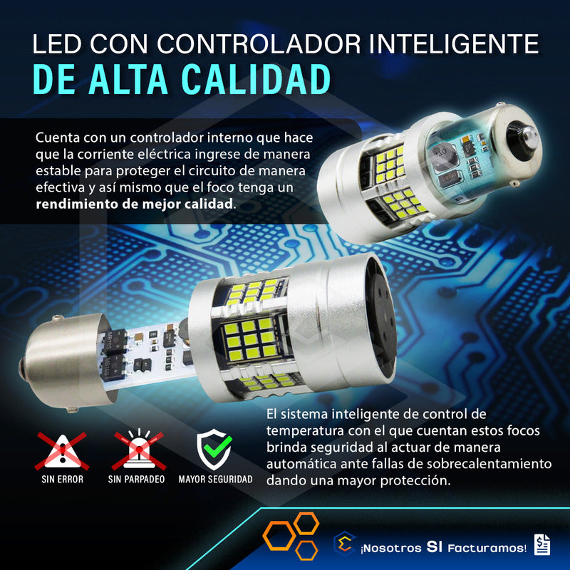 2 Focos 1156 54 Leds Canbus Fijo Ventilador 12v 29w 1000lm