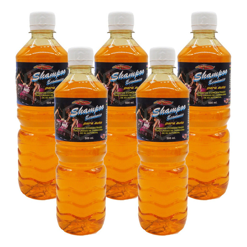 5 Shampoo Espumoso Auto Concentrado Acabado Brillante 500ml