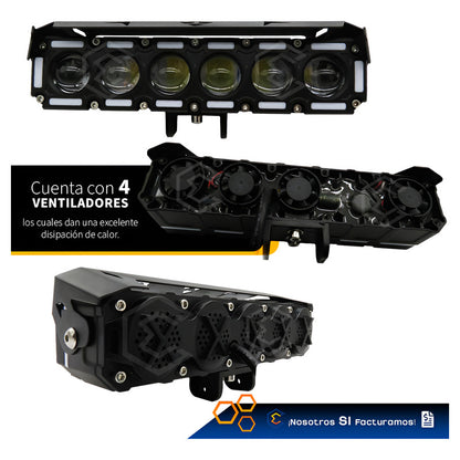 Par De Faros 42 Leds Con 6 Lupas Bicolor Fija 60000lm 12-24v