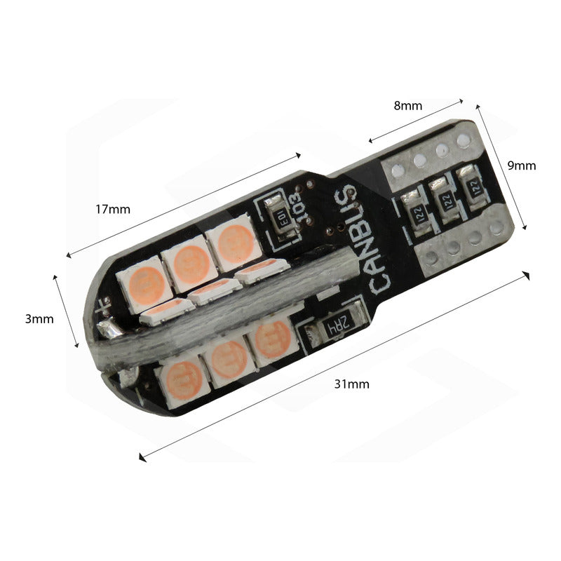 Kit 10 Focos Pellizco T10 24 Leds Canbus 3030 Alta Potencia