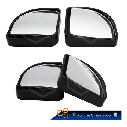 2 Espejos Concavo Universal Adherible Movible Cuadrado 5cm