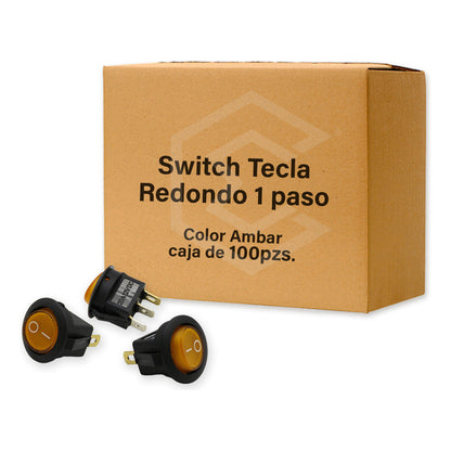Switch Interruptor De Tecla Redondo 1 Paso Con Luz 100 Pieza