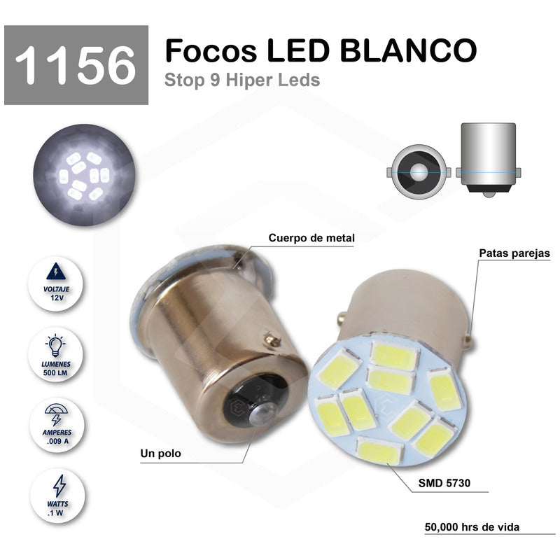 Par Focos Led 1141 1polo Patas Parejas Stop 9 Hiper Leds