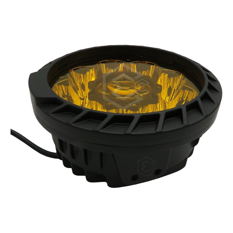 Faros Universales Redondo 10 Leds Hiper Lupa Fijo 7'' 12-24v