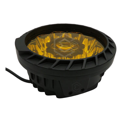 Faros Universales Redondo 10 Leds Hiper Lupa Fijo 7'' 12-24v