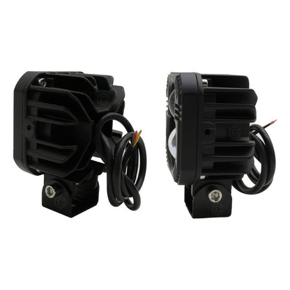 Faros Cuadrados Blanco/ámbar Fijo 15 Led 30w 6500lm 12-24v