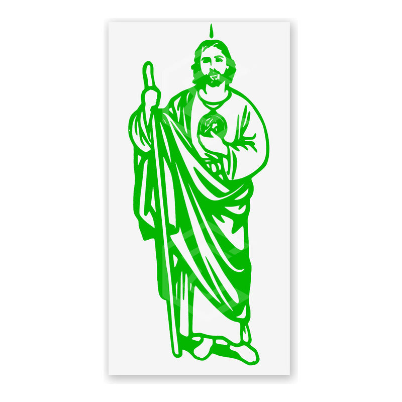 2 Calcomanía San Judas Tadeo Sticker Vinil Auto Moto 29x12cm
