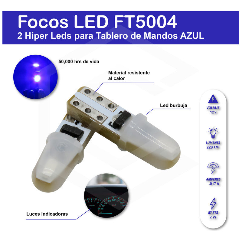 4 Focos Led T5 2721 12v Tablero De Mandos Cluster 5 Colores