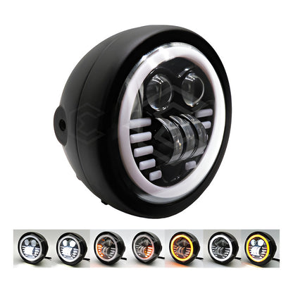 Faro Para Moto Redondo 5.75'' Pulgadas Ojo Ángel Lupa 12-24v