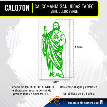 2 Calcomanía San Judas Tadeo Sticker Vinil Auto Moto 29x12cm