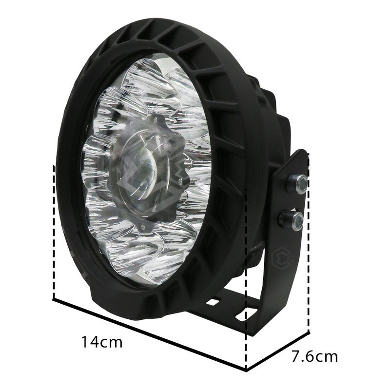 Faros Universales Redondo 5.5'' 10 Led Hiper Lupa 12-24v