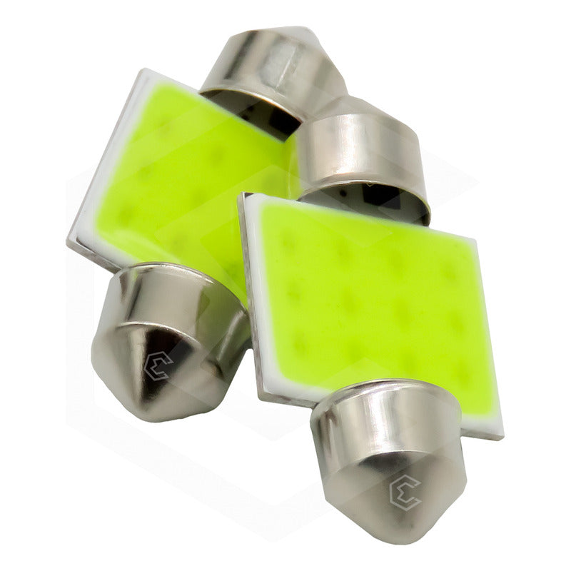 2 Pzs Foco Led Cob Festoon Fusible Interior 31 36 39 Y 41 Mm
