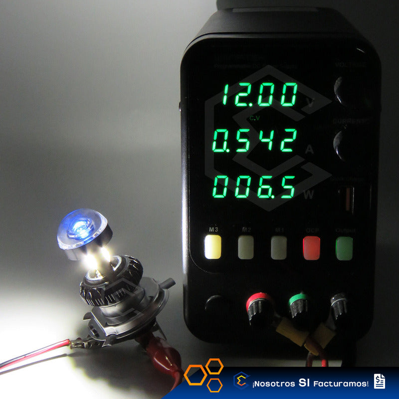 Foco Moto Ba20d 30 Led Cob Alta Y Baja Lupa Blanca 6.5w 12v