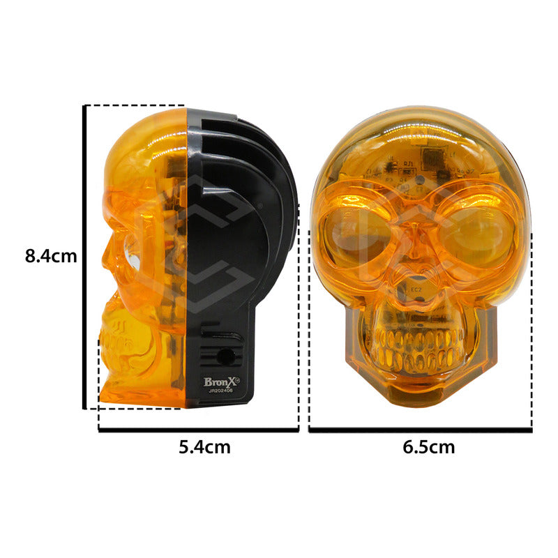 Par Faros 18 Leds 2 Lupas Rgb Calavera 12 Funciones 12-24v