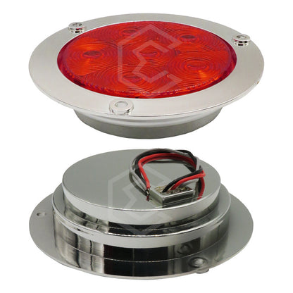 10 Plafón 6led Redondo Luz Traser Camión Estrobo Stop 12-24v