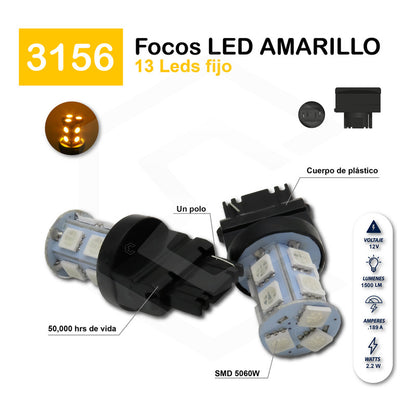 Par Focos 13 Leds 3156 Cuarto Direccional Función Fija 12v