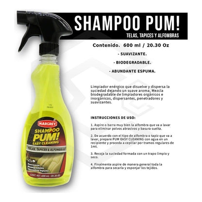 2 Limpiador Telas Y Tapicerias - Pum Shampoo 600 Ml Margrey