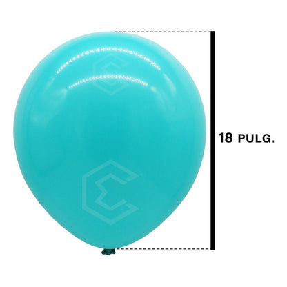 Bolsa 25 Globos Azul Cielo Brillosos #18 Fiestas Bodas Latex Azul Cielo Brilloso