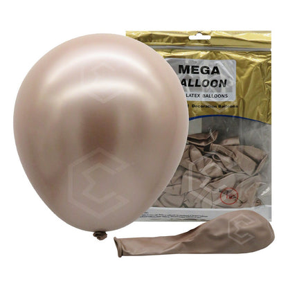 Bolsa 50 Globos Café Arena Metalico #10 Fiestas Bodas Latex Café Arena Metalico