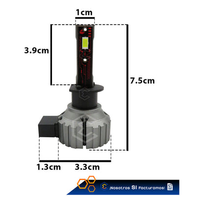 Kit Focos 12 Leds H1 Alta Baja Plug And Play 10,000lm 12-24v H1