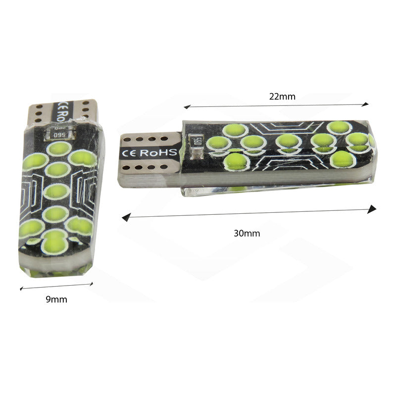 Kit De 10 Focos De Pellizco T10 18 Led Cob Gel Alta Potencia