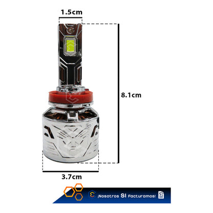 Kit 2 Focos H11 48 Led Csp Nitrogeno Zinc Alta Baja 20,000lm H11