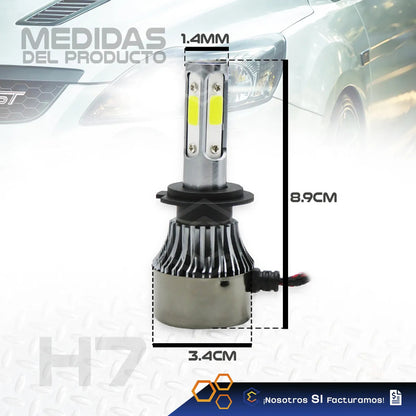 2 Focos Led 4 Caras Ventilador Alta O Baja 16000lm 25w 9-32v H7