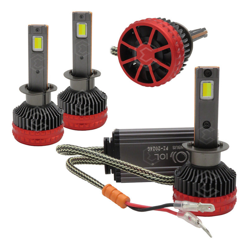 2 Focos H1 12 Leds Csp Bicolor Ventilador Alta Baja 14000lm H1
