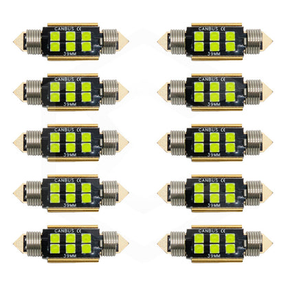 Kit 10 Focos Luz Interior 31 36 39 41 Mm 6 Leds Canbus 12v