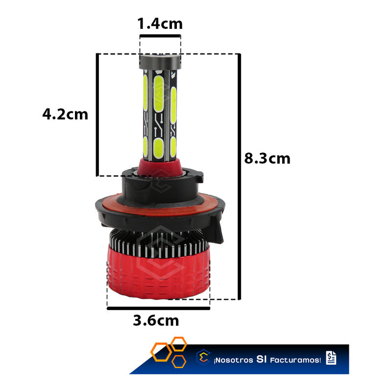 2 Focos Led H13 Ventilador Alta Y Baja Aro Luz 15000lm 12-24 H13