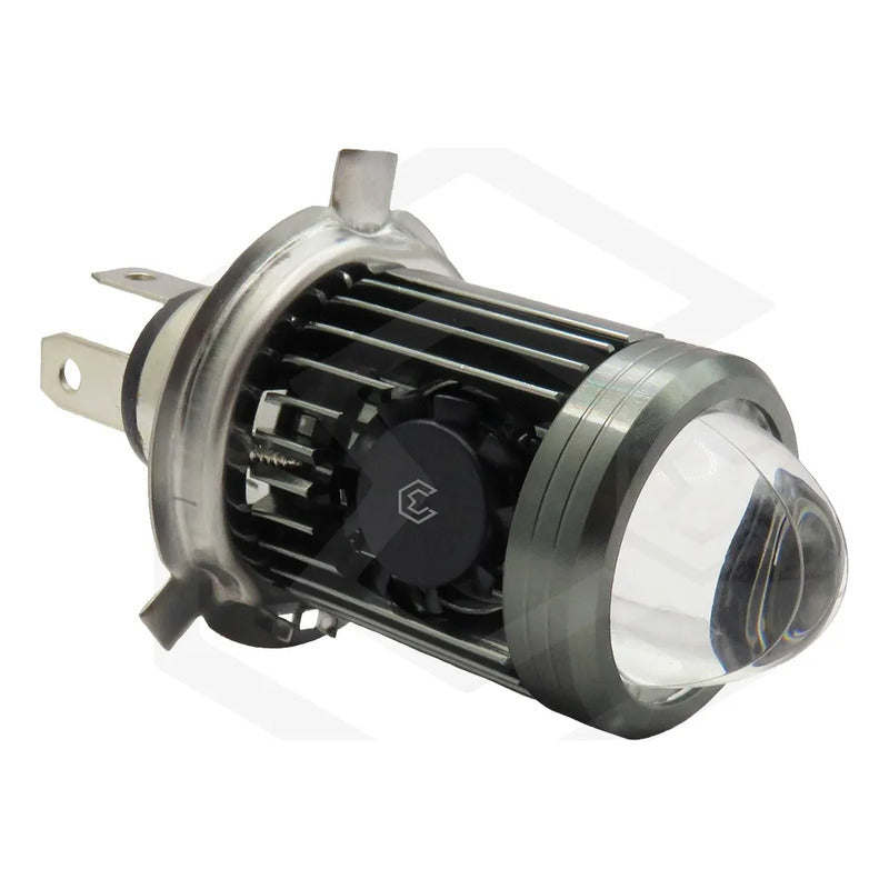 Foco Moto H4 Lupa Con Ventilador Ba20d Bicolor 6 Leds Csp