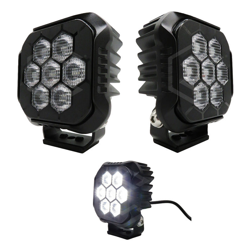 Par Faros 7 Led Luz Blanca Panal Rzr Can Am Atv 35.4w 10-30v