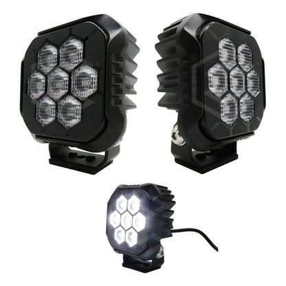 Par Faros 7 Led Luz Blanca Panal Rzr Can Am Atv 35.4w 10-30v