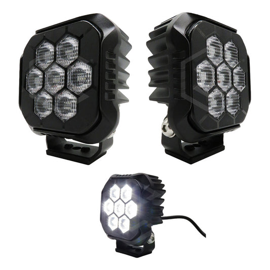 Par Faros 7 Led Luz Blanca Panal Rzr Can Am Atv 35.4w 10-30v