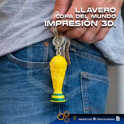 10 Llavero Trofeo Dorado Futbol Copa Mundial 2026 3d Petg Dorado