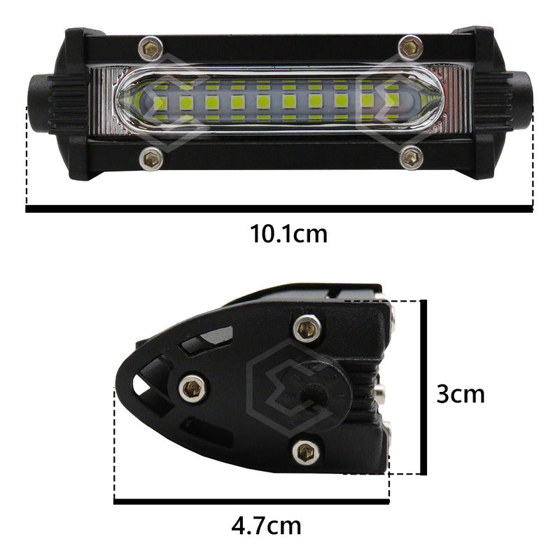 Par Faros Barra Mini 10 Leds Luz Blanca Fija 4'' PuLG 10-30v