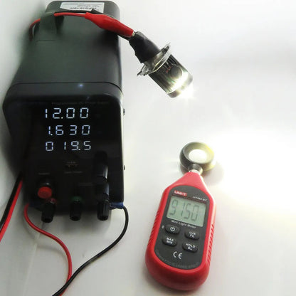 Foco Moto H4 Lupa Con Ventilador Ba20d Bicolor 6 Leds Csp