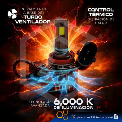 2 Focos 30 Leds H11 Ventilador Alta O Baja 36000lm 95w 9-36v H11