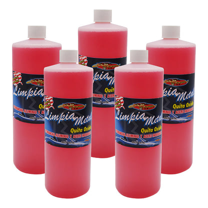 5 Limpiador Metal Aluminio Acero Inoxidable Remueve Oxido 1l Rosa