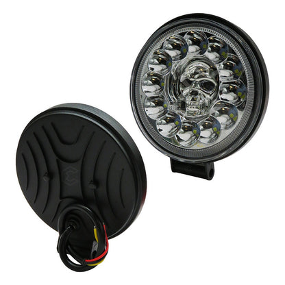 Par De Faros Calavera 26 Leds 4 Funciones Blanco-rgb 12-24v
