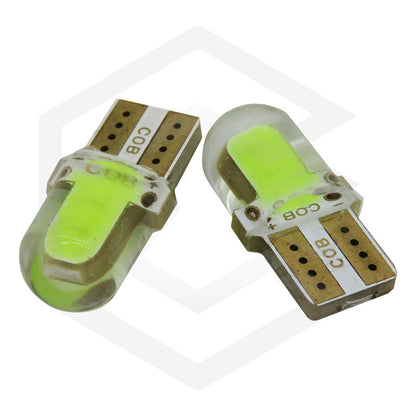 Kit 5 Pares  Focos Led Cob Pellizco T10 Silicon Auto Moto