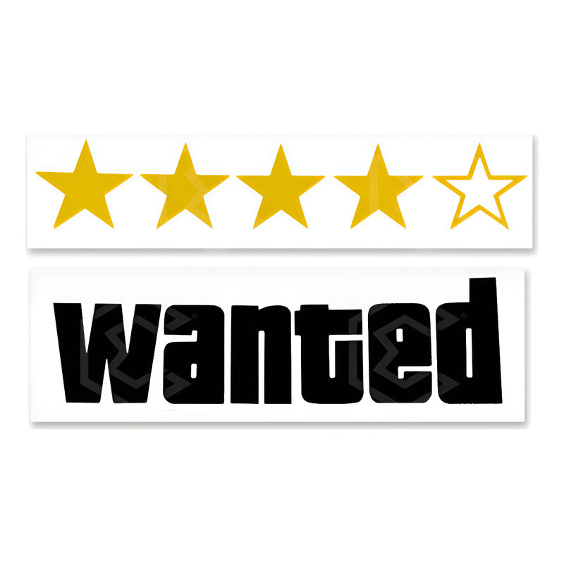 10 Calcomanía Wanted Gta Estrella Sticker Vinil Moto 20x10cm