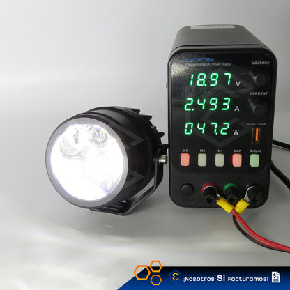 Par De Faros 8 Led Redondo Lupa Blanco Flood Alta Baja 9-30v