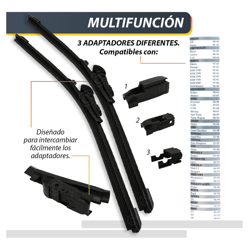 Pluma Limpiaparabrisa Tipo Banana Auto Camión Varias Medidas