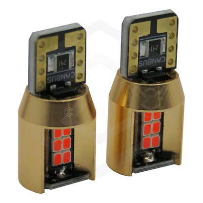 Par De Focos De Pellizco T10 18 Leds Canbus Aluminio 12v