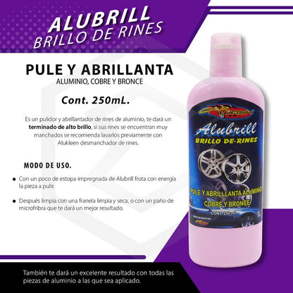 3 Abrillantador Pulidor De Rines Aluminio Cobre Bronce 250ml Rosa