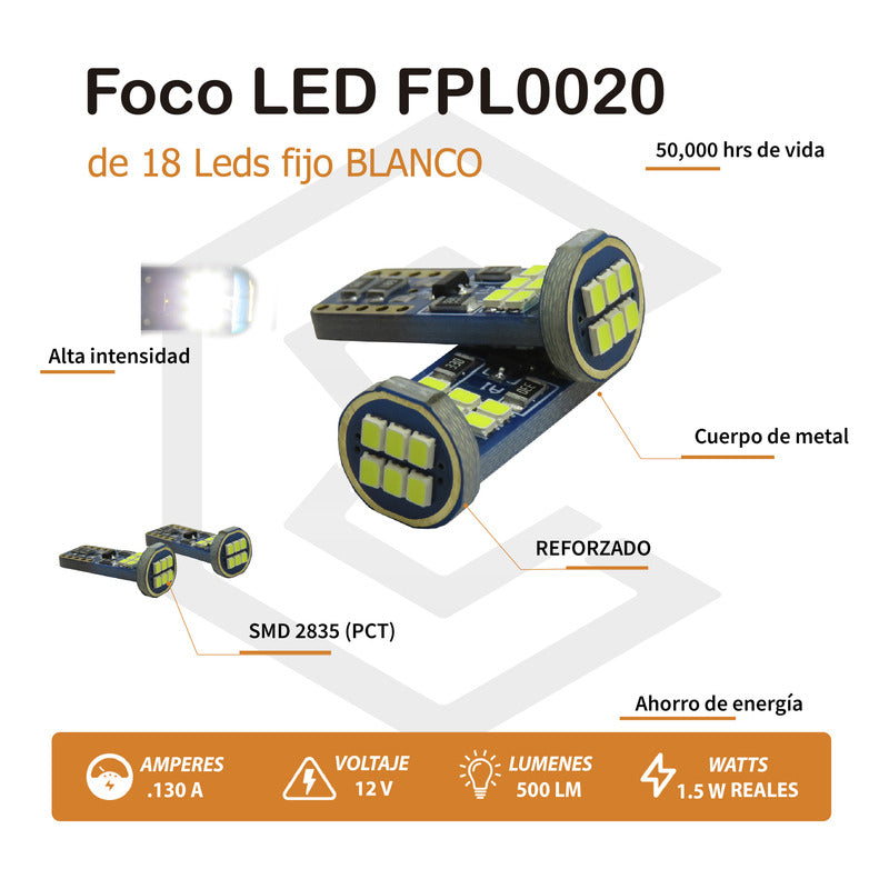 Kit 5 Par Focos De Pellizco 18 Led Canbus Alta Intensidad