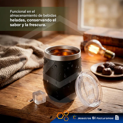 Termo Vaso Whiskero Personalizado Nombre O Logo Láser 12oz Blanco